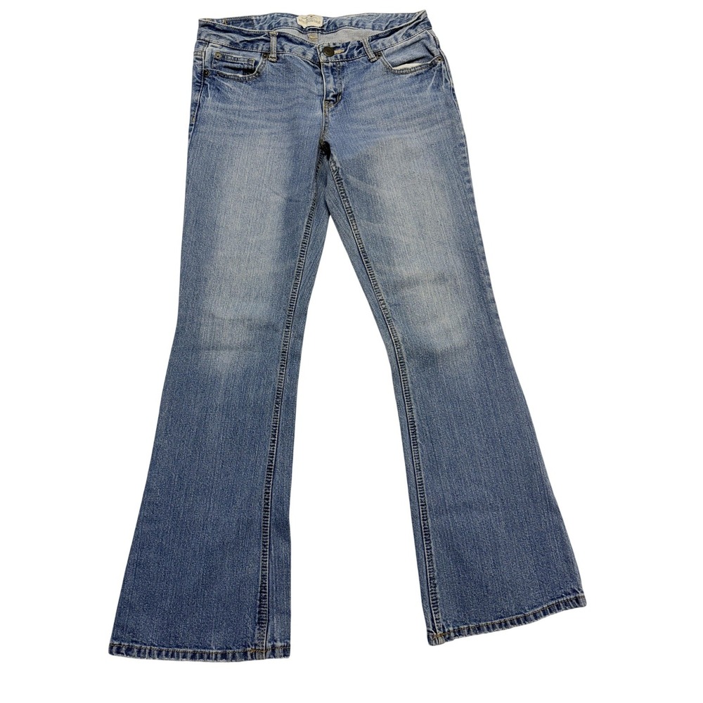 Aéropostale Hailey Flare Jeans Juniors 7/8 Short Blue Low‎ Rise Stretch 28x30
